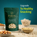 Ferox Naturals hand-harvested foxnuts packaging with bowls of foxnuts on a wooden surface.